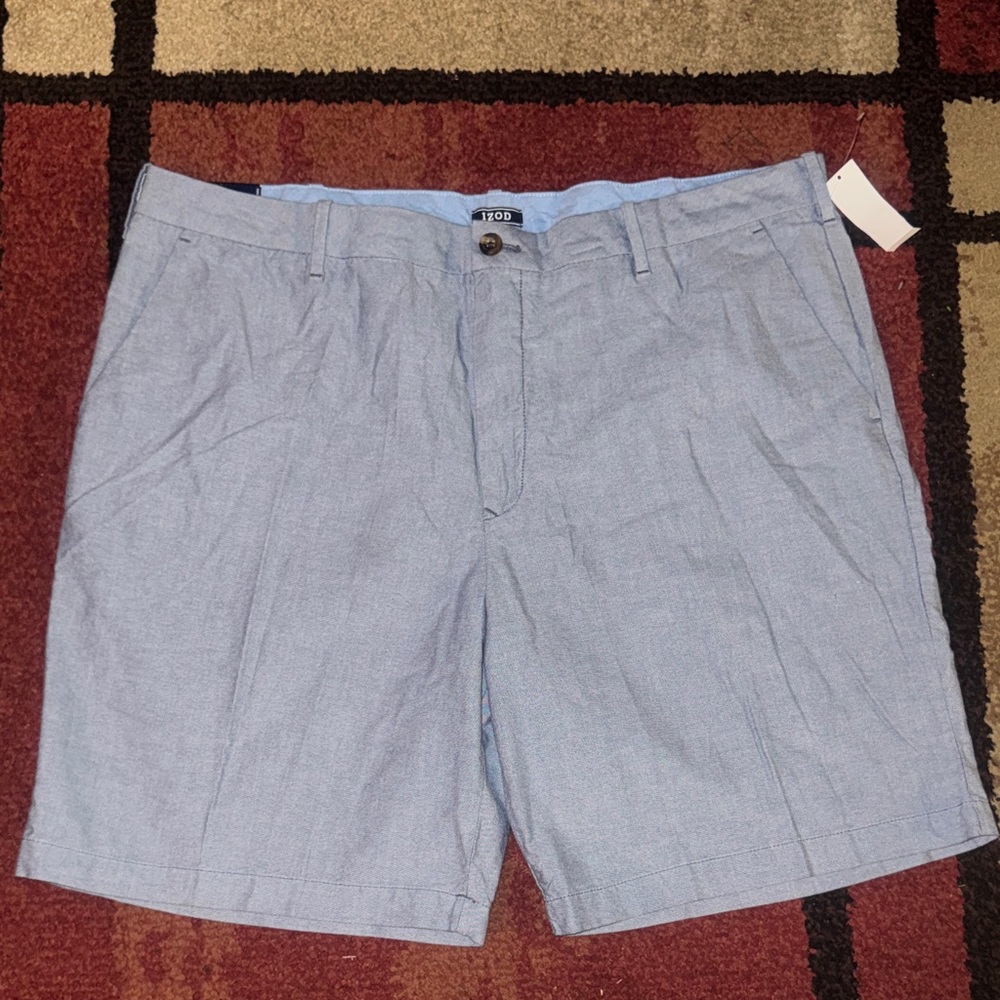 NWT Izod Men's Sky Blue Flat‎ Front Shorts